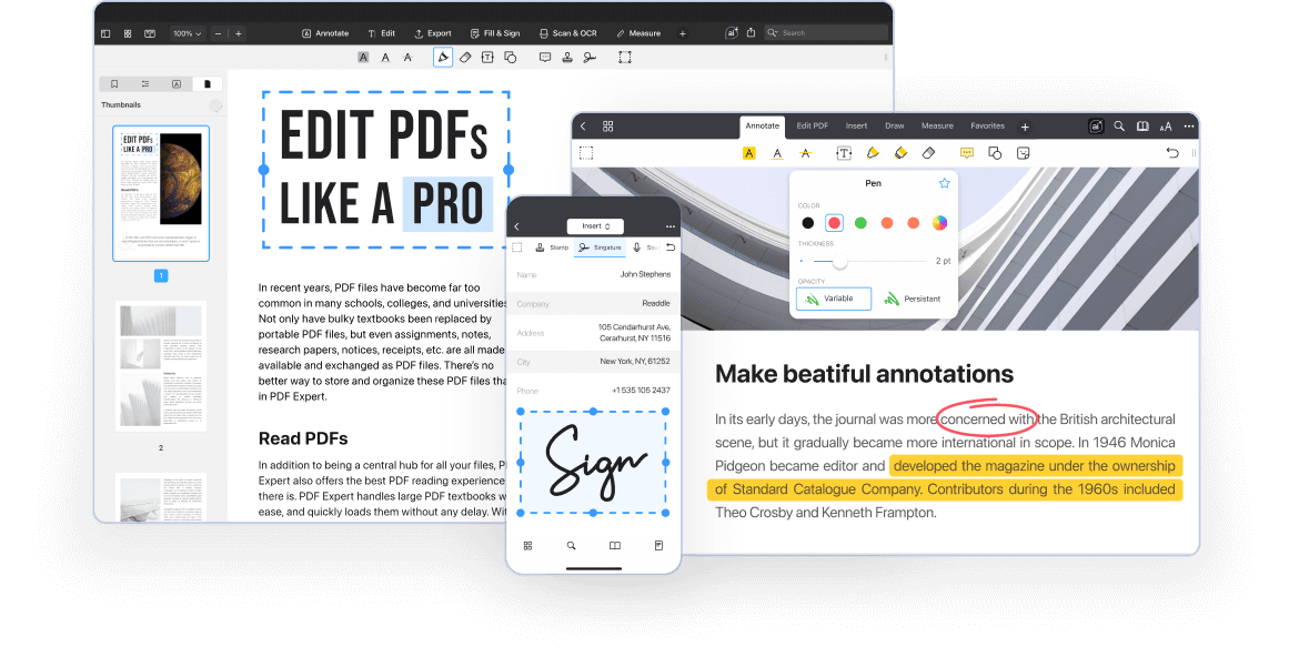 PDF Expert 设备展示